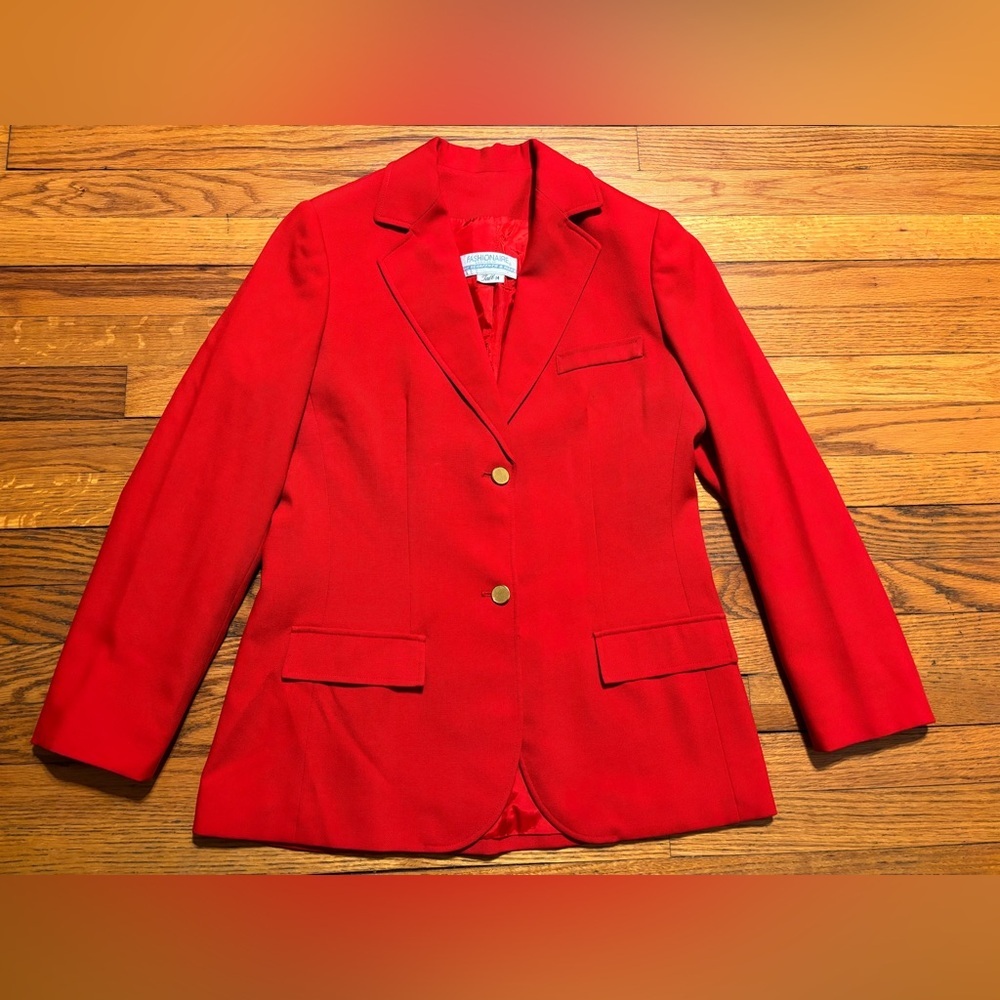 Vintage Fashionaire Women's Classic Single-Breasted Blazer
